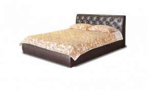 Кровать 1600 Флоренция в к/з "Классик 307 коричневый" (серия Норма) + основание + опоры в Миассе - miass.mebel-74.com | фото