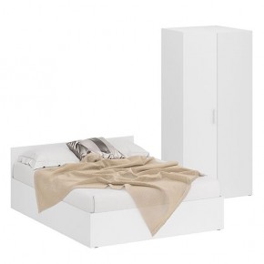 Кровать 1600 + Шкаф угловой Стандарт, цвет белый, ШхГхВ 163,5х203,5х70 + 81,2х81,2х200см., сп.м. 1600х2000 мм., без матраса, основание есть в Миассе - miass.mebel-74.com | фото