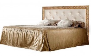 Кровать 2-х спальная (1,4 м) Тиффани штрих-лак/золото с мягким изголовьем (ТФКР140-2) в Миассе - miass.mebel-74.com | фото