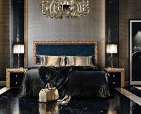 Кровать 2-х спальная (1,6 м) Тиффани Premium черная/золото с мягким элементом (Антрацит) с подъемным механизмомарт (ТФКР-3[3](П) в Миассе - miass.mebel-74.com | фото