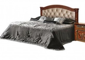 Кровать 2-х спальная с мягким изголовьем без изножья Карина-3 орех (К3КР-4[1]) в Миассе - miass.mebel-74.com | фото