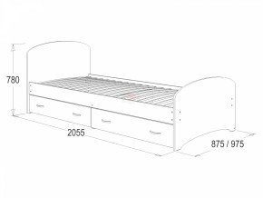 Кровать-6 одинарная с 2-мя ящиками (900*2000) в Миассе - miass.mebel-74.com | фото