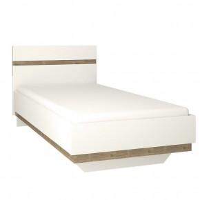 Кровать 90/TYP 90, LINATE ,цвет белый/сонома трюфель в Миассе - miass.mebel-74.com | фото