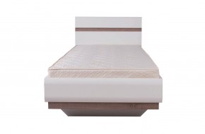 Кровать 90/TYP 90, LINATE ,цвет белый/сонома трюфель в Миассе - miass.mebel-74.com | фото