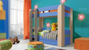Кровать детская 2-х ярусная Юниор-6 с ящиком ЛДСП (800*1900) в Миассе - miass.mebel-74.com | фото