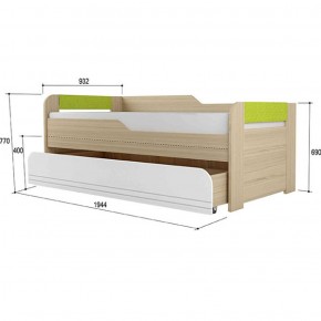Кровать двухуровневая + подлокотники Стиль № 900.1 NEW (туя светлая/лайм) в Миассе - miass.mebel-74.com | фото