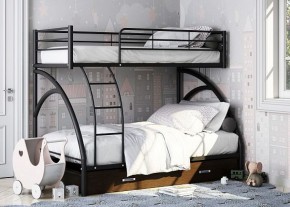 Кровать двухъярусная "Виньола-2 Я" с ящиком Черный/Венге в Миассе - miass.mebel-74.com | фото