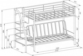 Кровать двухъярусная с диваном "Мадлен-3" (Черный/Серый) в Миассе - miass.mebel-74.com | фото
