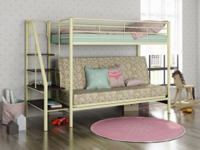 Кровать двухъярусная с диваном "Мадлен-3" (Белый/Фиолетовы) в Миассе - miass.mebel-74.com | фото