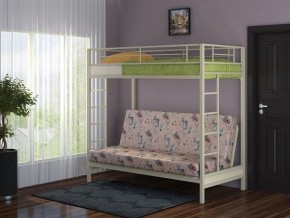 Кровать двухъярусная с диваном "Мадлен" (Слоновая кость/Серый) в Миассе - miass.mebel-74.com | фото