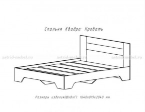 КВАДРО-2 Кровать 1600 с основанием и ПМ (ЦРК.КВД.04 кровать с ортопед. с ПМ) в Миассе - miass.mebel-74.com | фото