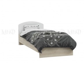 МАРТИНА Кровать 800 с настилом ЛДСП (Белый глянец/дуб сонома) в Миассе - miass.mebel-74.com | фото