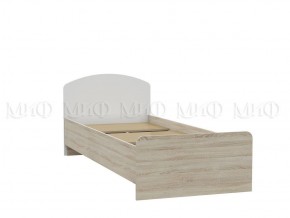 МАРТИНА Кровать 800 с настилом ЛДСП (Белый глянец/дуб сонома) в Миассе - miass.mebel-74.com | фото