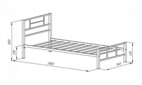 Кровать металлическая "Кадис 900х1900" Белый в Миассе - miass.mebel-74.com | фото