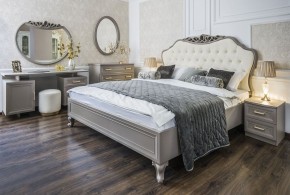 Кровать Мокко 1600 с мягким изголовьем + основание (серый камень) в Миассе - miass.mebel-74.com | фото