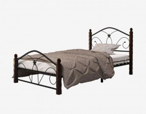 Кровать "Селена 1" Черная (900*2000) (ножки-шоколад) с коваными элементами в Миассе - miass.mebel-74.com | фото