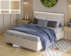 Кровать (Светло-серый U750 ST9/Дуб Небраска натуральный) 1400 в Миассе - miass.mebel-74.com | фото