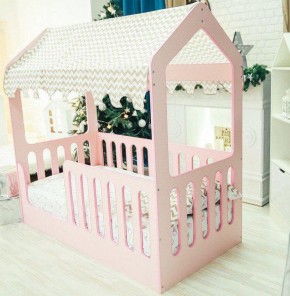 Кровать-домик без ящика 800*1600 (Розовый) в Миассе - miass.mebel-74.com | фото