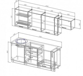 Кухонный гарнитур Антрацит 2550 (Стол. 38мм) в Миассе - miass.mebel-74.com | фото