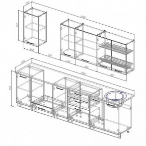Кухонный гарнитур Антрацит 2800 (Стол. 38мм) в Миассе - miass.mebel-74.com | фото