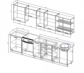Кухонный гарнитур Антрацит 3000 (Стол. 38мм) в Миассе - miass.mebel-74.com | фото