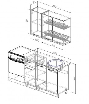 Кухонный гарнитур Графика 1200 (Стол. 38мм) в Миассе - miass.mebel-74.com | фото