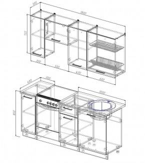 Кухонный гарнитур Графика 1800 (Стол. 26мм) в Миассе - miass.mebel-74.com | фото