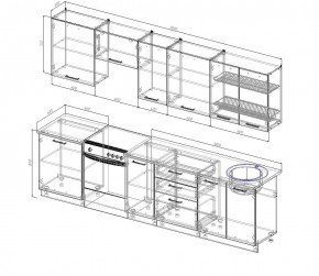 Кухонный гарнитур Графика 3000 (Стол. 26мм) в Миассе - miass.mebel-74.com | фото