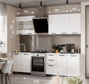 Кухонный гарнитур "Дина" 2.0 м (белый/белый глянец) в Миассе - miass.mebel-74.com | фото