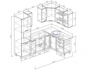 Кухонный гарнитур угловой Латте 2400х1600 (Стол. 26мм) в Миассе - miass.mebel-74.com | фото
