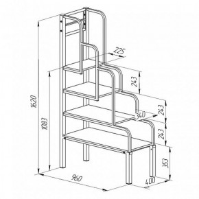 Лестница для металлических кроватей (Черный/Венге) в Миассе - miass.mebel-74.com | фото