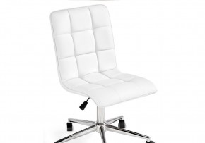 Офисное кресло Квадро экокожа белая / хром в Миассе - miass.mebel-74.com | фото