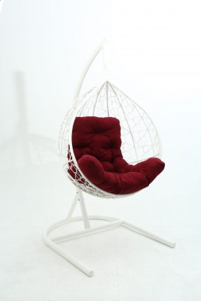 Подвесное кресло Бароло (белый/бордо) в Миассе - miass.mebel-74.com | фото