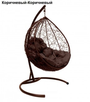 Подвесное кресло КОКОН "КАПЛЯ" ротанг (каркас коричневый) в Миассе - miass.mebel-74.com | фото