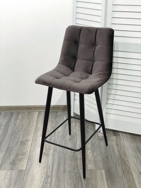 Полубарный стул CHILLI-QB графит #14, велюр / черный каркас (H=66cm) М-City в Миассе - miass.mebel-74.com | фото