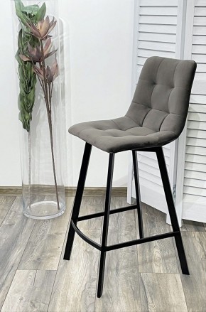Полубарный стул CHILLI-QB SQUARE графит #14, велюр / черный каркас (H=66cm) М-City в Миассе - miass.mebel-74.com | фото