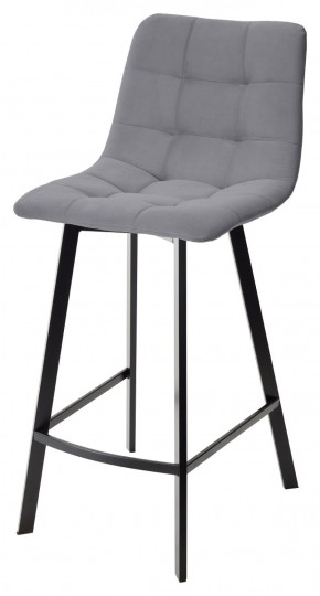 Полубарный стул CHILLI-QB SQUARE серый #27, велюр / черный каркас (H=66cm) М-City в Миассе - miass.mebel-74.com | фото