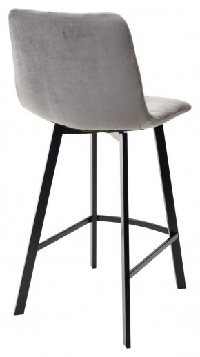 Полубарный стул CHILLI-QB SQUARE светло-серый #26, велюр / черный каркас (H=66cm) М-City в Миассе - miass.mebel-74.com | фото
