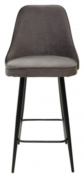 Полубарный стул NEPAL-PB ГРАФИТ #14, велюр/ черный каркас (H=68cm) М-City в Миассе - miass.mebel-74.com | фото