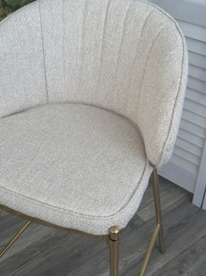 Полубарный стул WENDY TRF-11 светло-бежевый, ткань / золотой каркас (H=65) М-City в Миассе - miass.mebel-74.com | фото