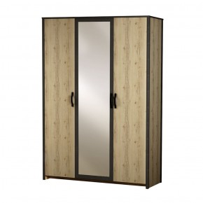 Шкаф 3-дверный с зеркалом №885 Гранж в Миассе - miass.mebel-74.com | фото
