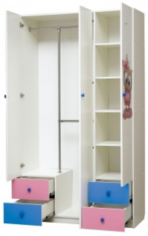 Шкаф 3-х дверный с ящиками и фотопечатью Совята 3.1 (1200) в Миассе - miass.mebel-74.com | фото