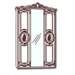 Шкаф 3-х дверный с зеркалами (01.143) Роза (могано) в Миассе - miass.mebel-74.com | фото