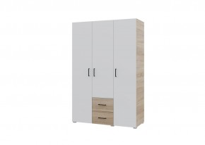 Шкаф 3-х створчатый с ящиками VICTOR (Сонома-Белый) в Миассе - miass.mebel-74.com | фото
