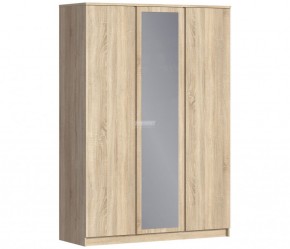 Шкаф 3х дверный с зеркалом Веста СБ-2258 (Дуб Сонома) в Миассе - miass.mebel-74.com | фото