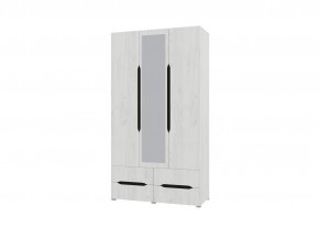 Шкаф 3х створчатый с ящиками и зеркалом Вега (Крафт белый - Венге) в Миассе - miass.mebel-74.com | фото