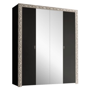 Шкаф 4-х дв. (с зеркалами)  Premium черная/серебро (ТФШ1/4(П) в Миассе - miass.mebel-74.com | фото