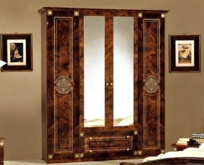 Шкаф 4-х дверный с зеркалами (02.144) Рома (орех) в Миассе - miass.mebel-74.com | фото