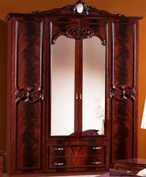 Шкаф 4-х дверный с зеркалами (03.144) Ольга (могано) в Миассе - miass.mebel-74.com | фото