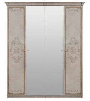 Шкаф 4-х створчатый (1+2+1) с Зеркалом "Патрисия" (крем) в Миассе - miass.mebel-74.com | фото